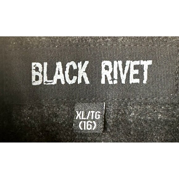 Black Rivet Womens Wool Blend Jacket Y2K Full Zip Gray Plaid Size X-Large (16) - Picture 8 of 13